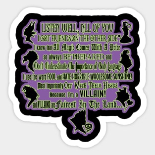 Villains Oath Sticker